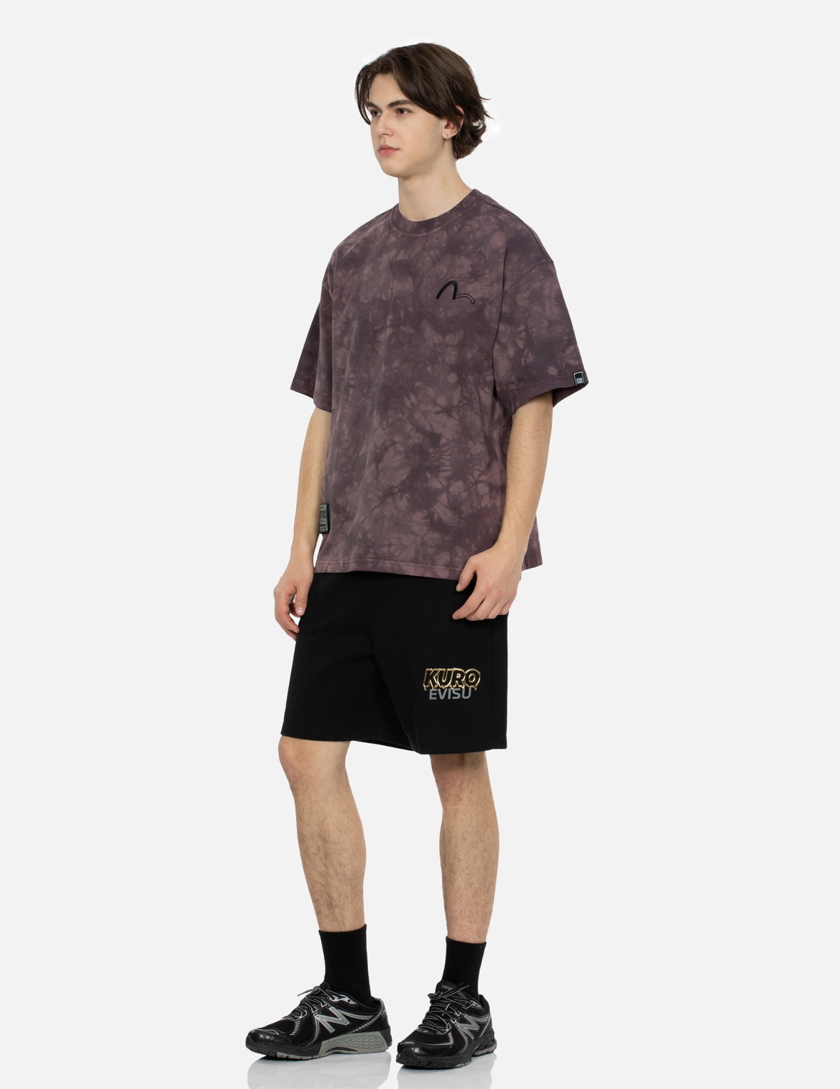 Tie-Dye with Seagull Embroidery Loose Fit T-Shirt - 3