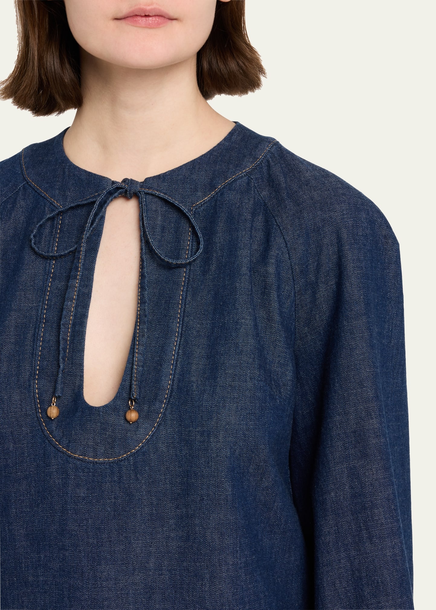 Rhiannon Fringe Denim Mini Dress - 5