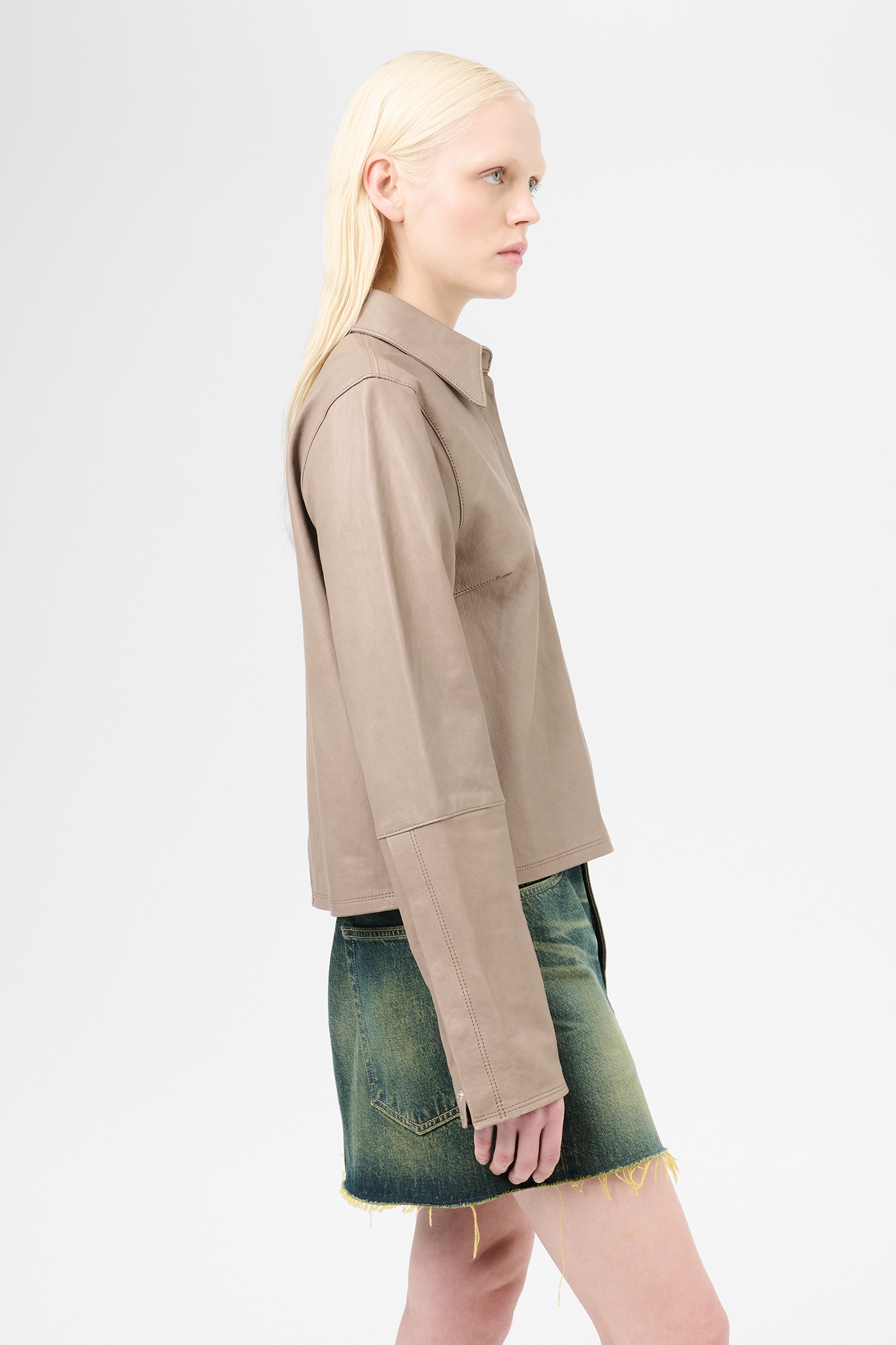 Auto Shirt 70s Grey Velvet Lamb Skin - 5