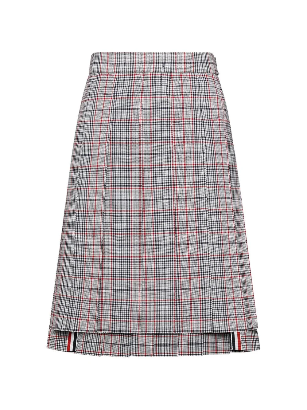 plaid-pattern pleated wool skirt - 1
