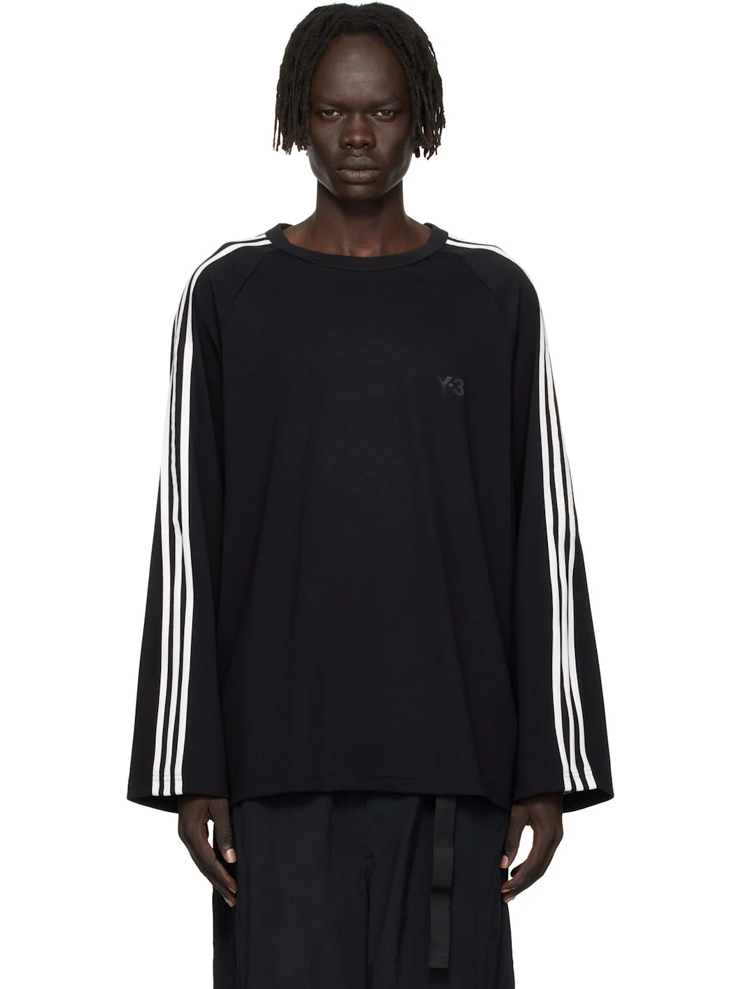 Black Long Sleeve 3-Stripes T-shirt - 1