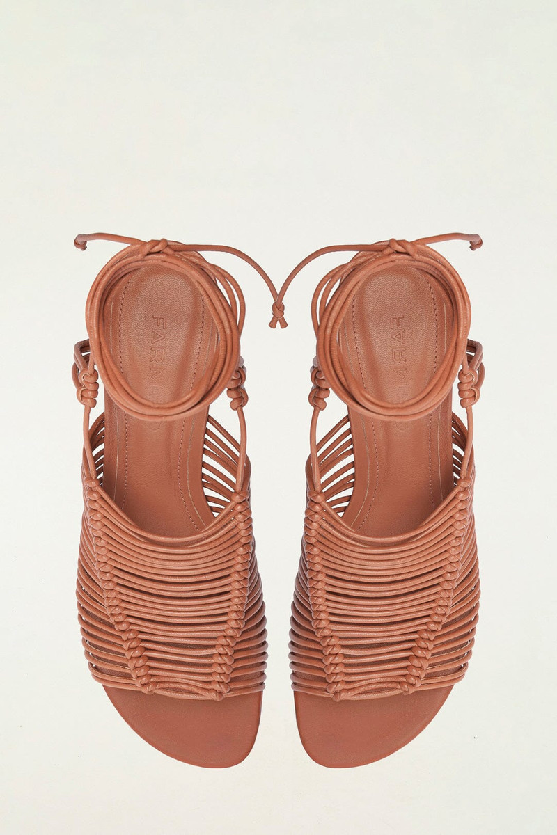 Brown Macrame Heeled Sandal 3