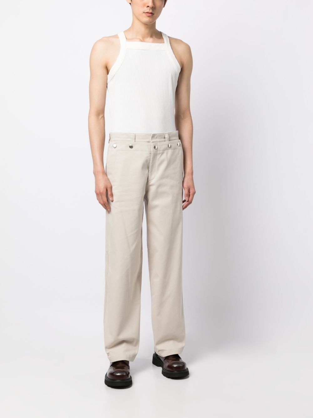 straight-leg cotton trousers - 2