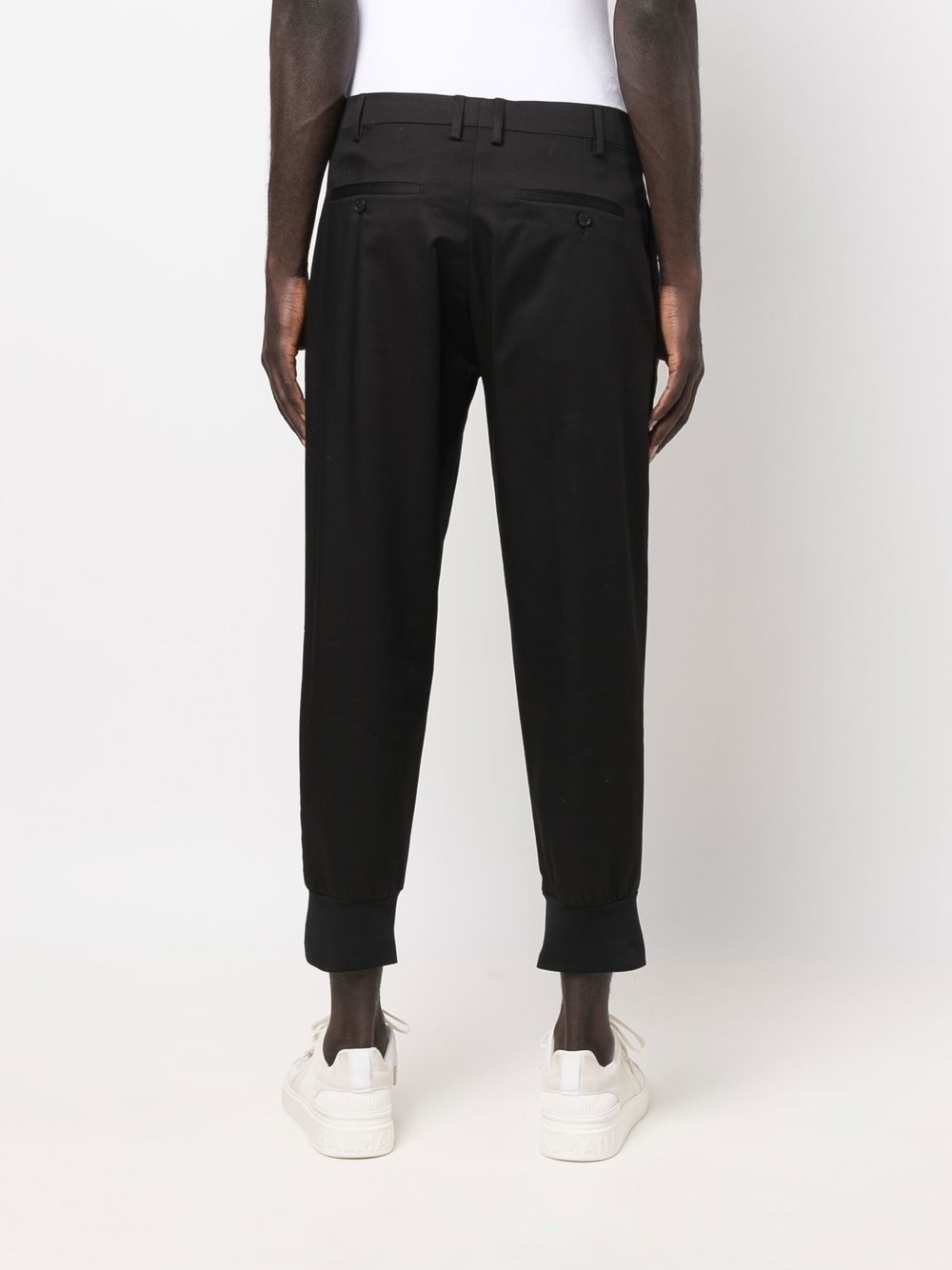 tapered-leg cotton trousers - 4