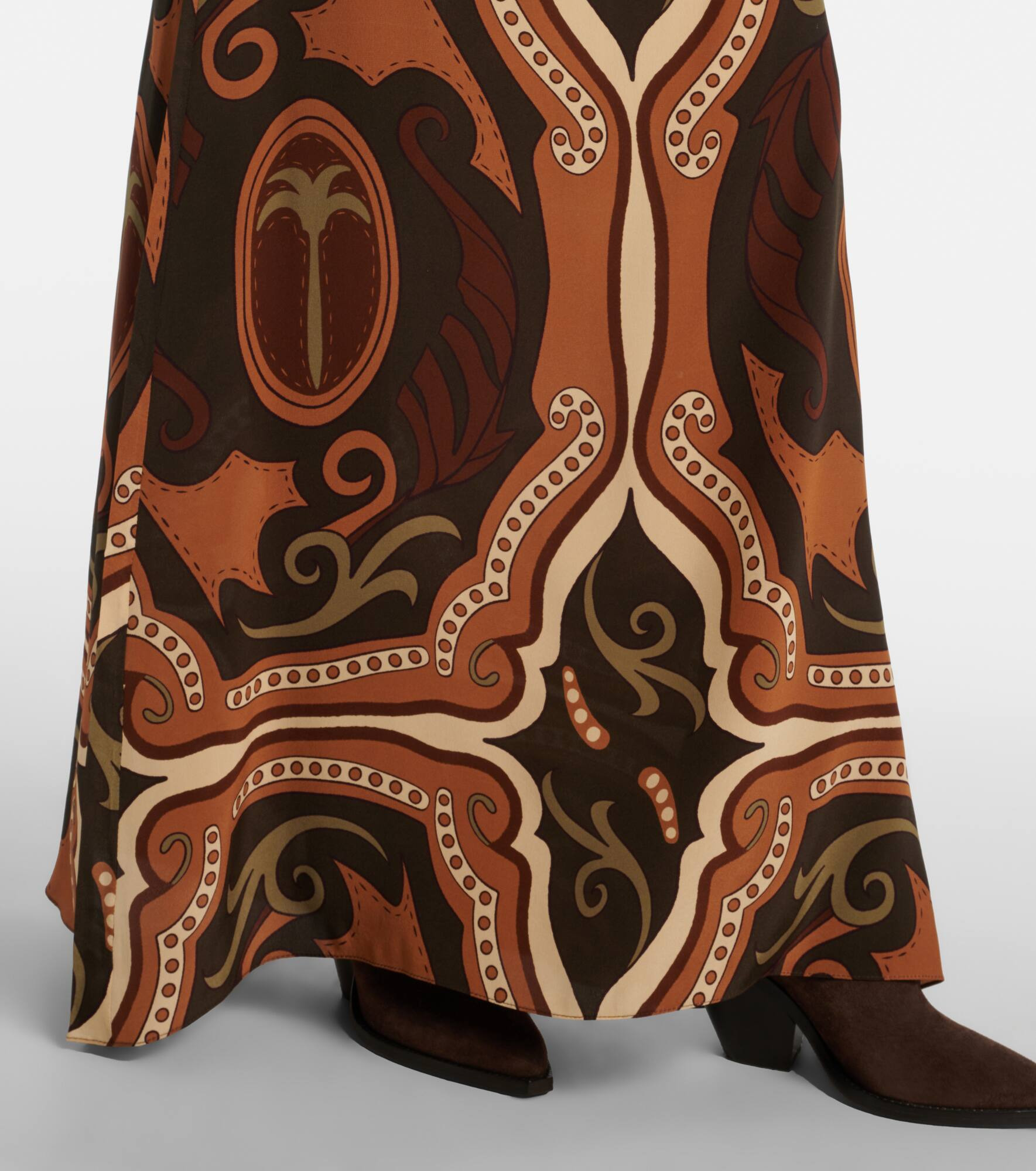 Printed silk maxi skirt - 5