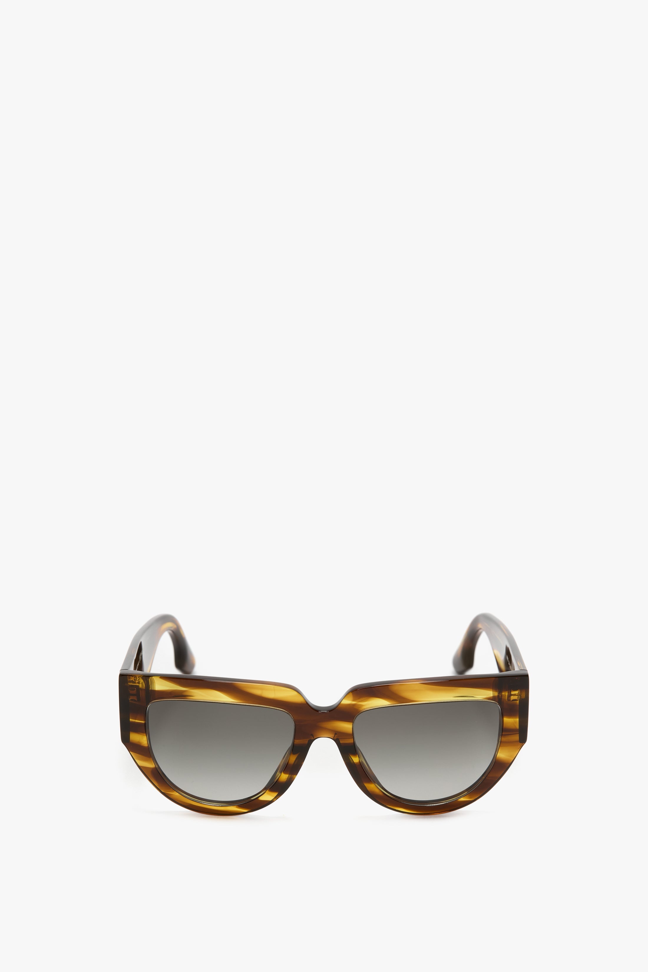 Soft Square Acetate Sunglasses In Striped Tobacco - 1