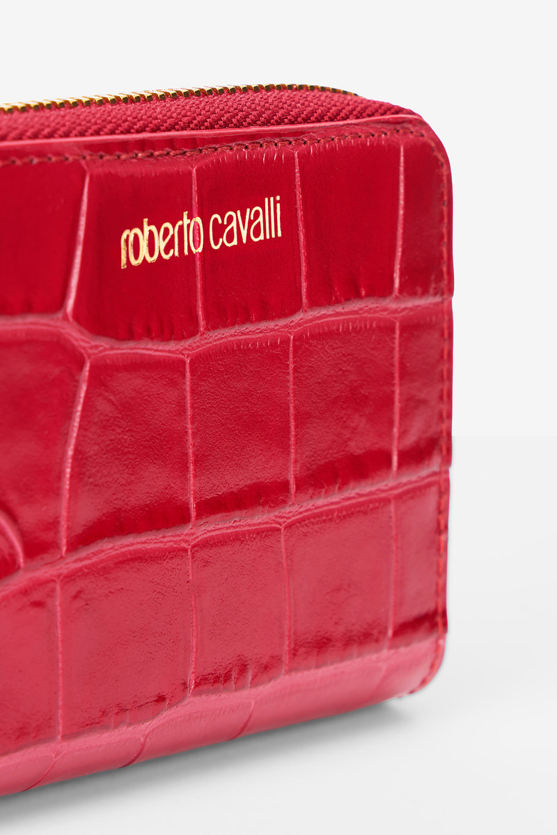 Small Antique Rose Crocodile-Effect Wallet 3