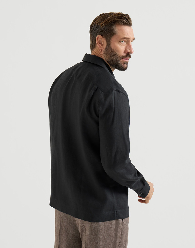 Linen easy fit shirt with Crête details 3