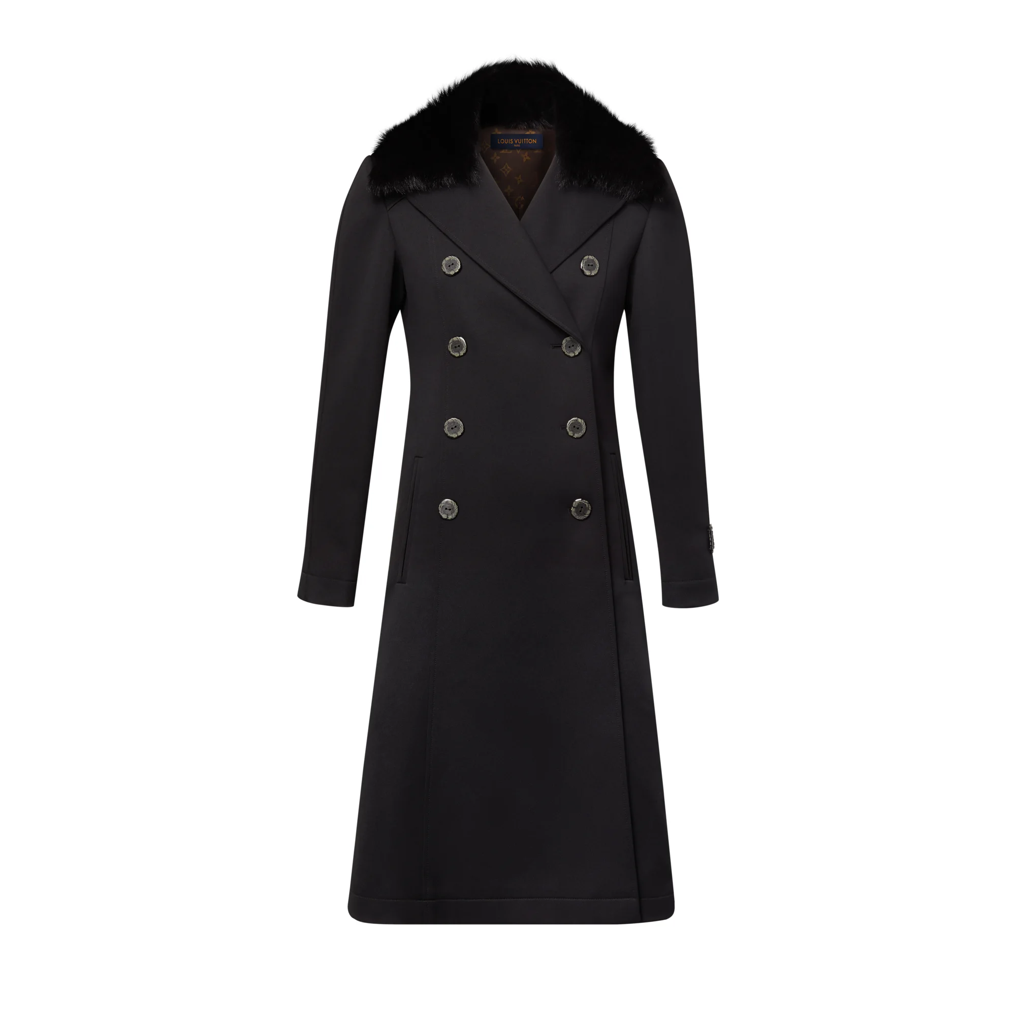 Removable Collar Rustic Button Coat - 1