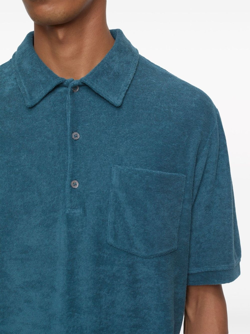 logo-embroidered towelling polo shirt 4