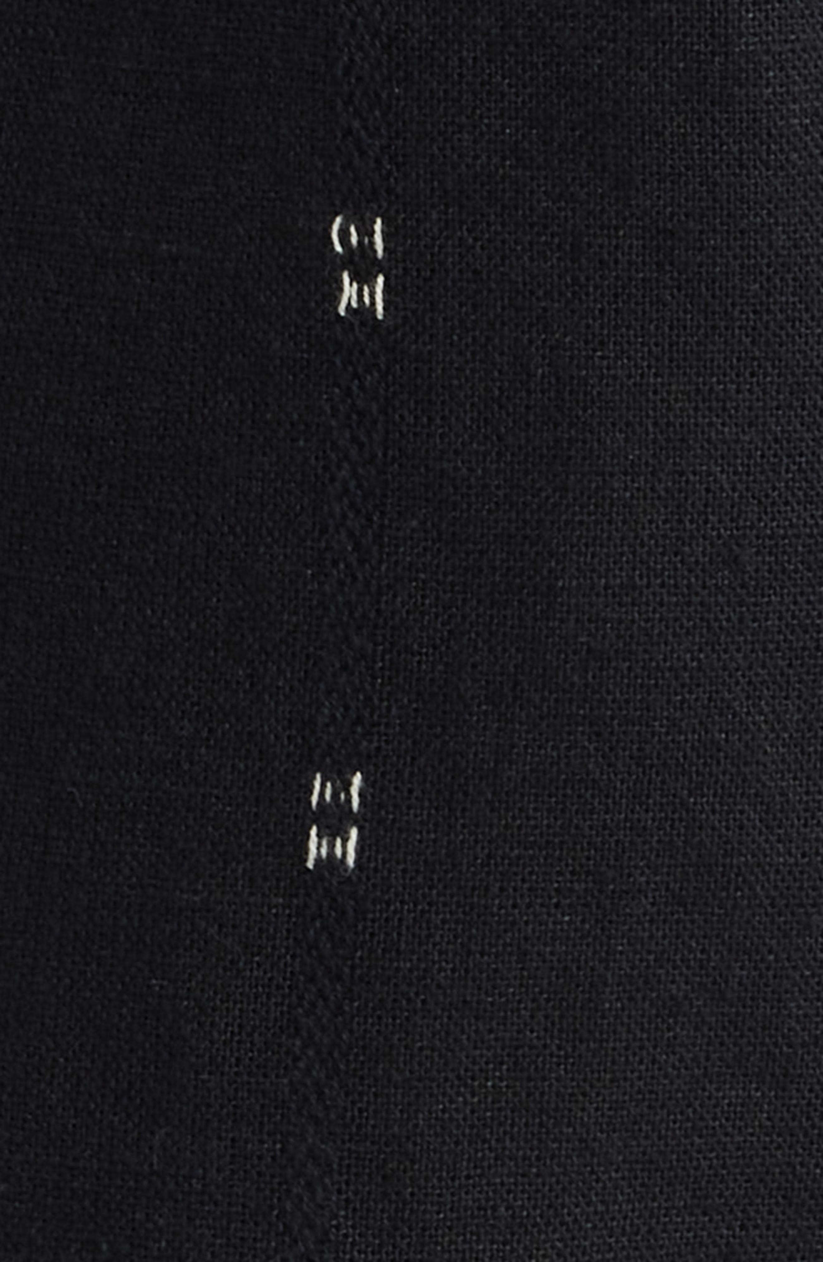 rag & bone Marc Embroidered Cotton & Linen Drawstring Shorts in Black at Nordstrom - 6