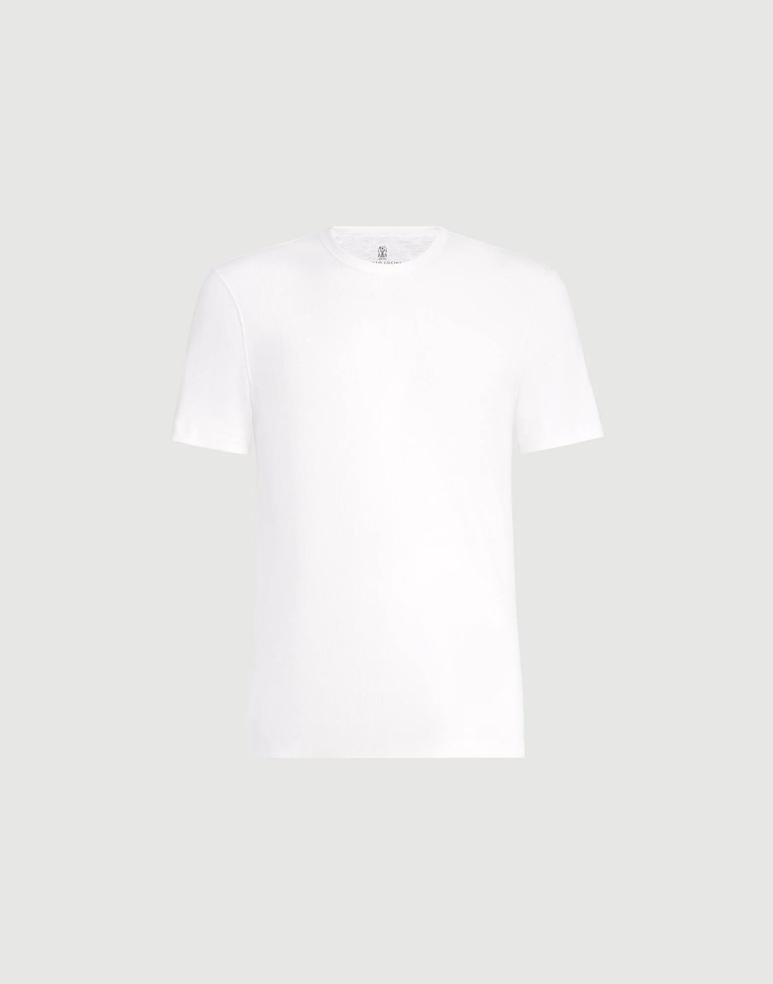 Stretch cotton and modal ribbed jersey crew neck T-shirt - 1