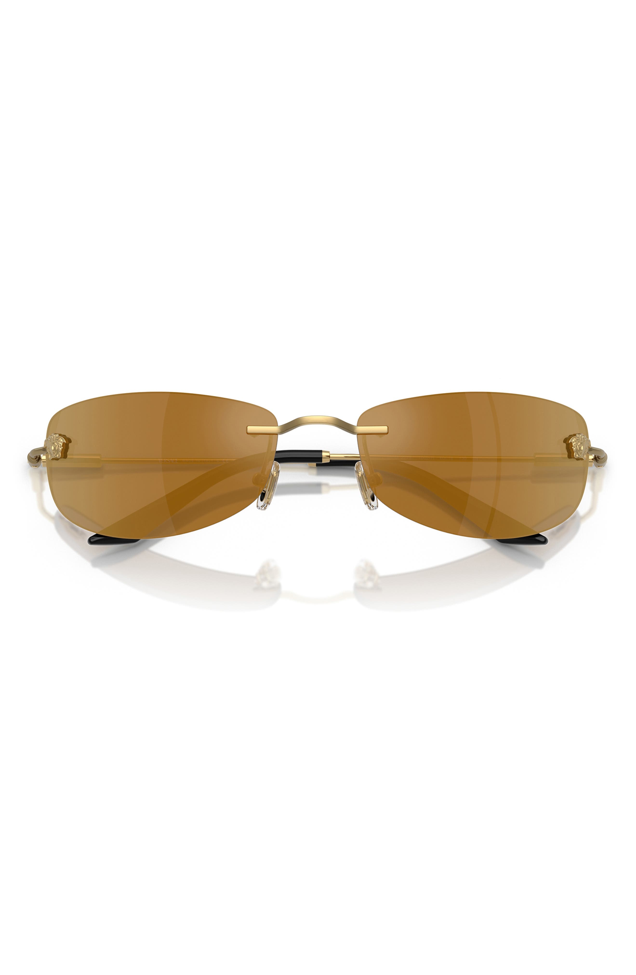 Versace 60mm Rectangle Sunglasses in Gold at Nordstrom - 5