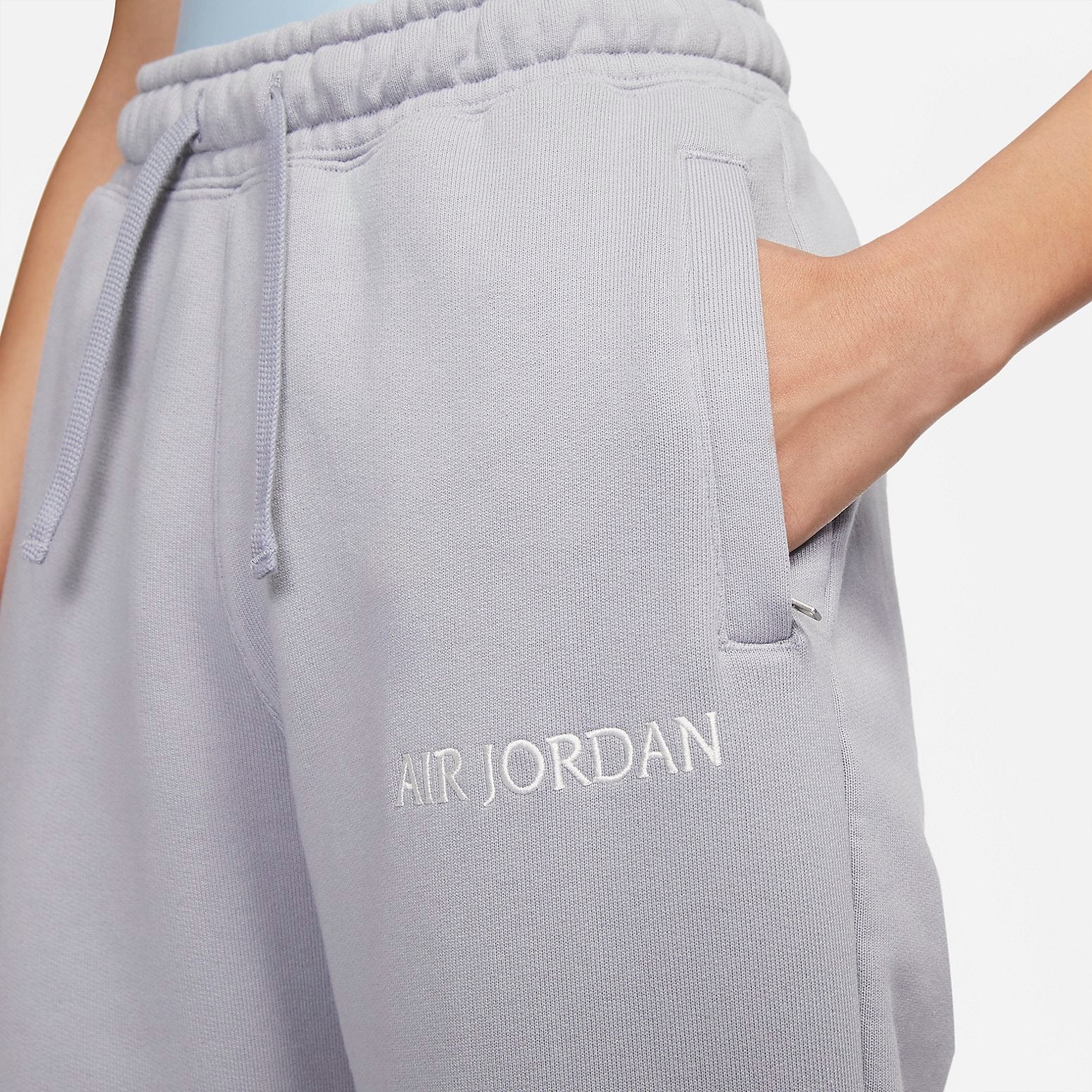 (WMNS) Air Jordan Wordmark Sweatpants Light Steel 'Grey' DQ4652-054 - 2