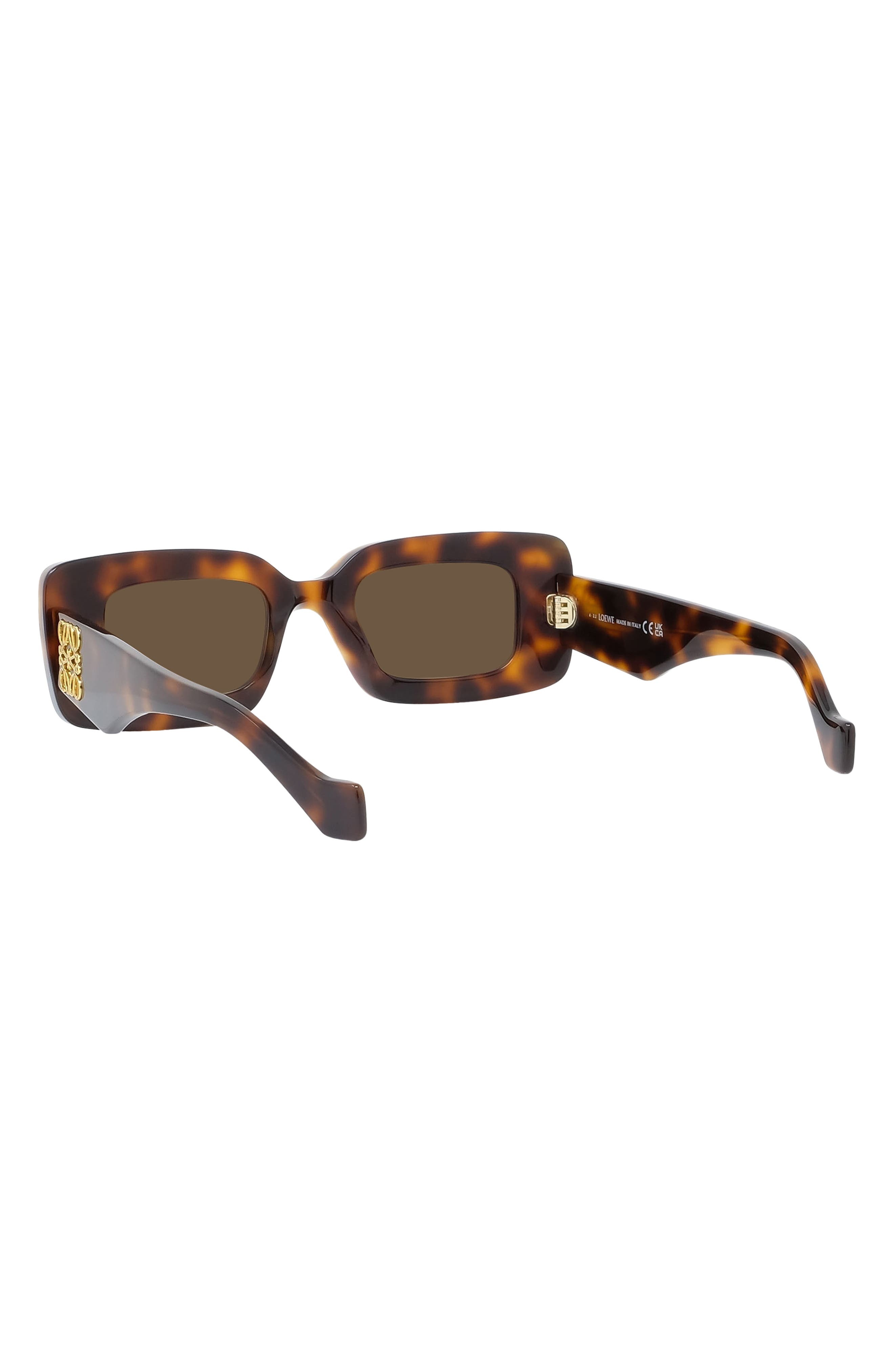 Loewe Chunky Anagram 46mm Rectangular Sunglasses in Dark Havana /Brown at Nordstrom - 6