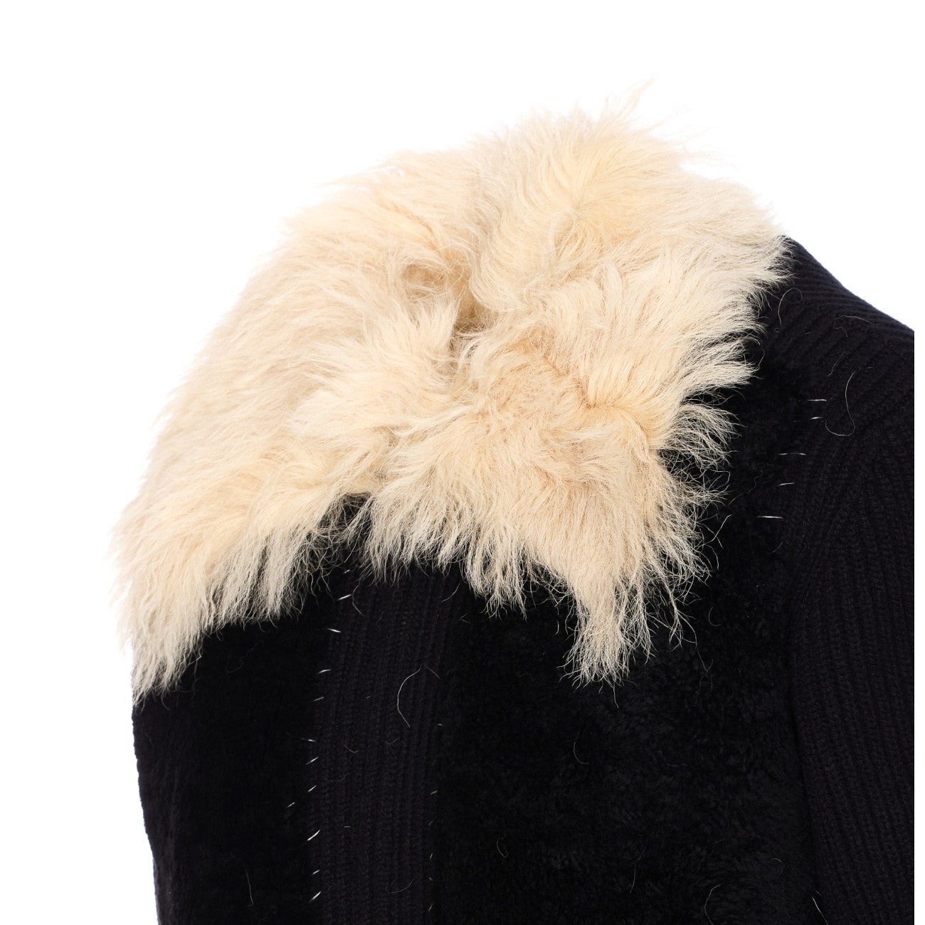 Marni Women Wool Cardigan With Shearling Patches And Marni Mending Logo - 3