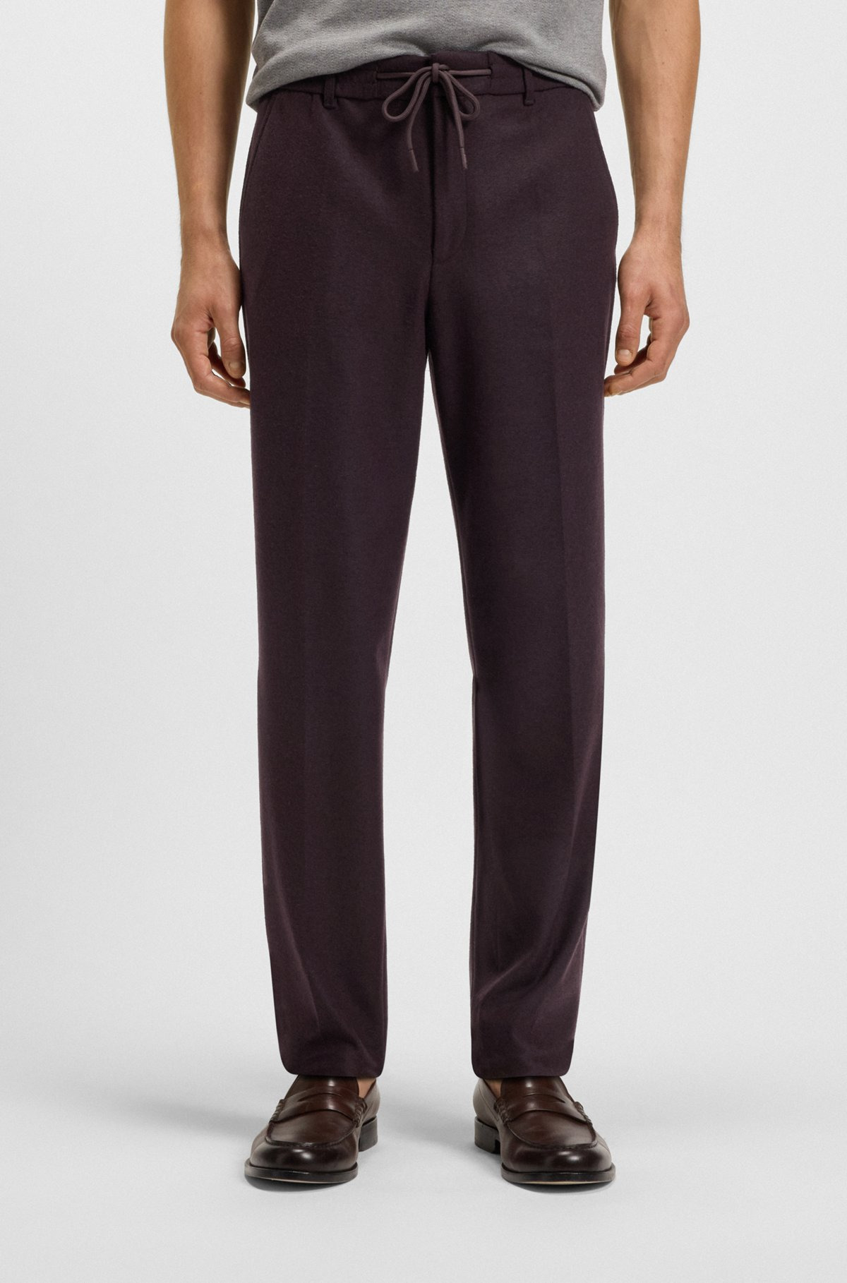 TAPERED-FIT TROUSERS IN BRUSHED STRETCH FLANNEL - 2