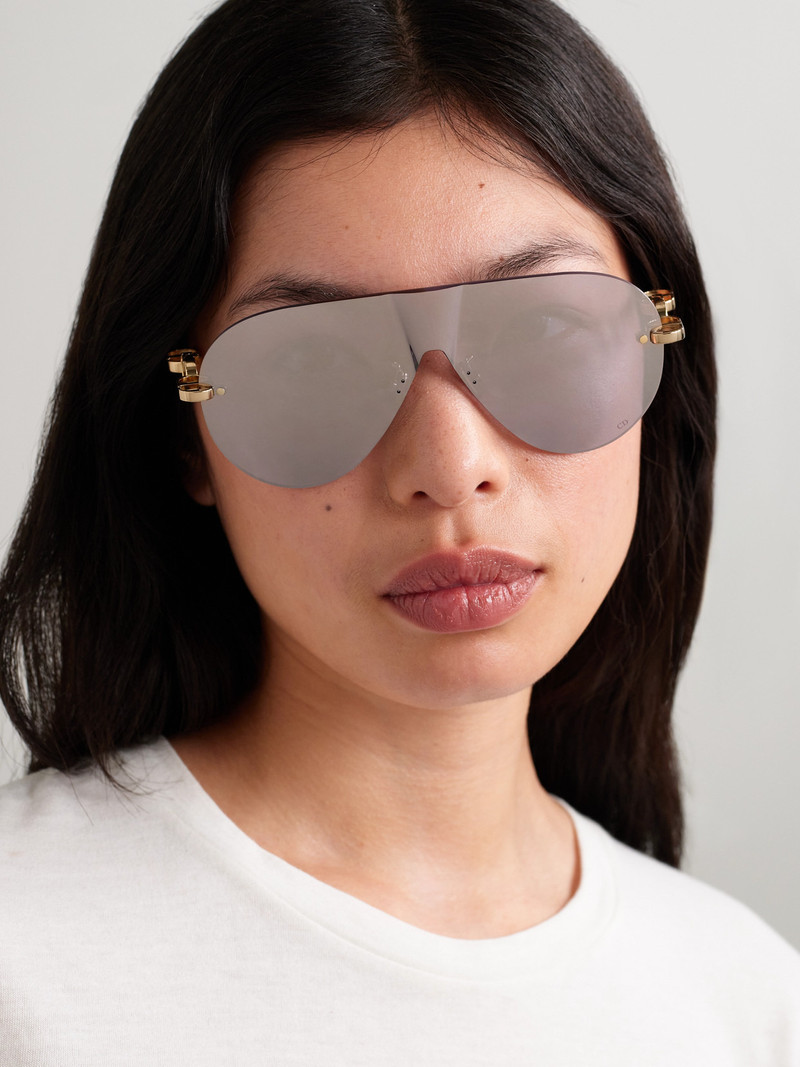 Dior Cd Chain M2u Rimless Aviator-style Gold-tone Sunglasses outlook