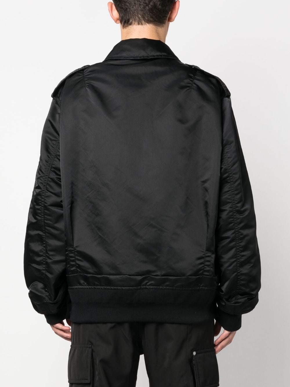zip-up cotton-blend bomber jacket - 4