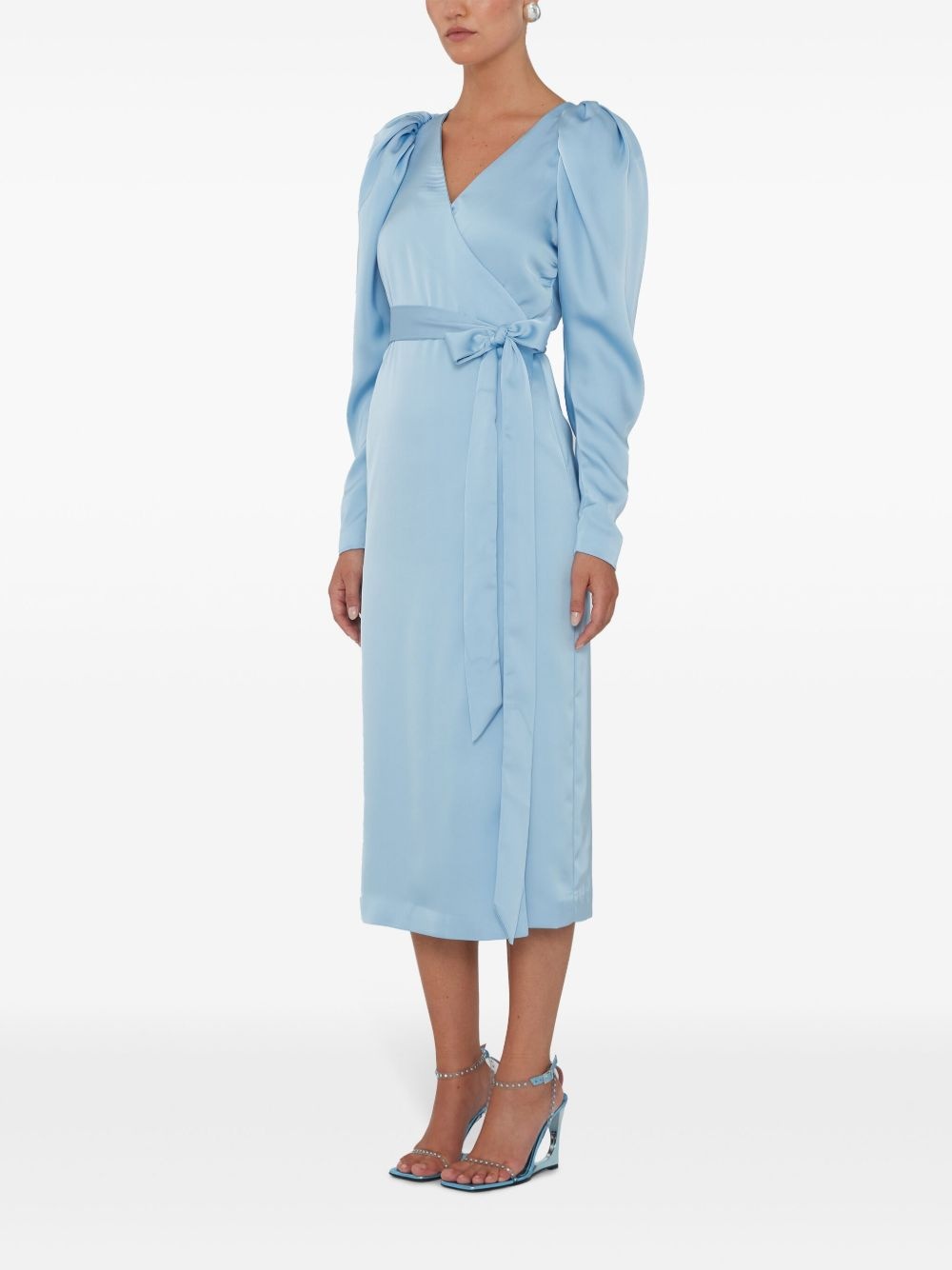 long-sleeve wrap dress - 3