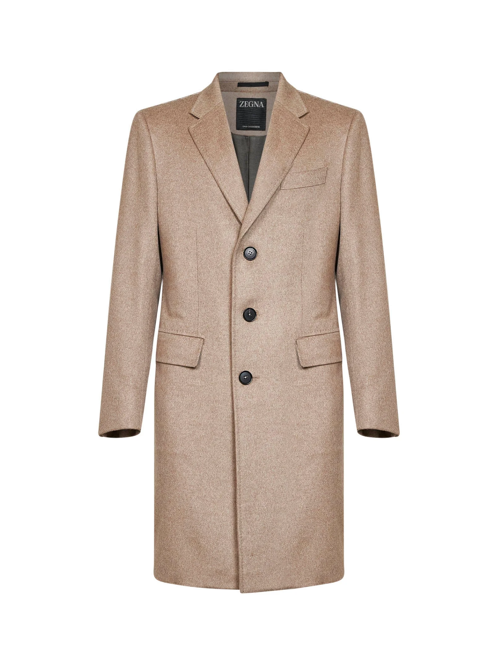 Beige Oasi Cashmere Beaver single-breasted coat - 1