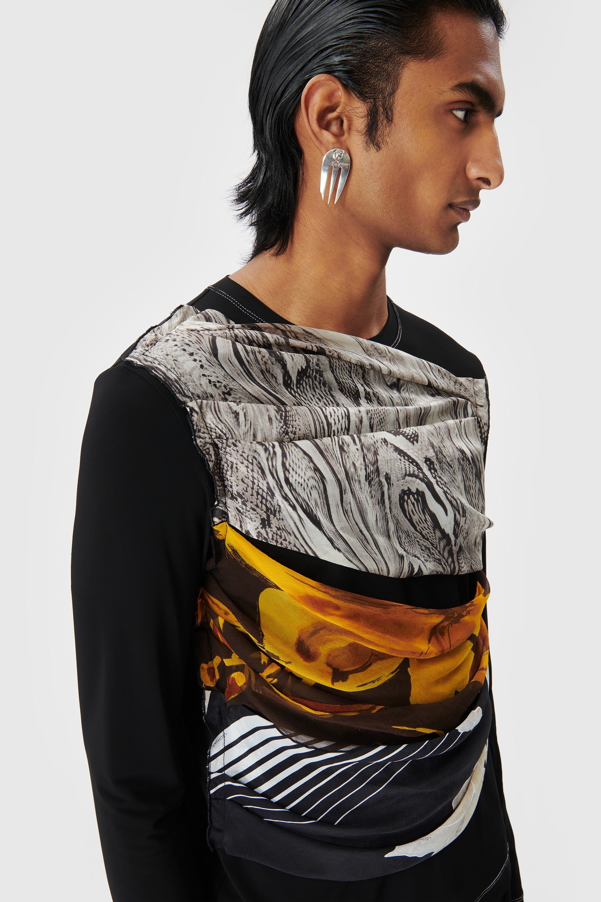 Regenerated Silk Scarves Draped Top - 4