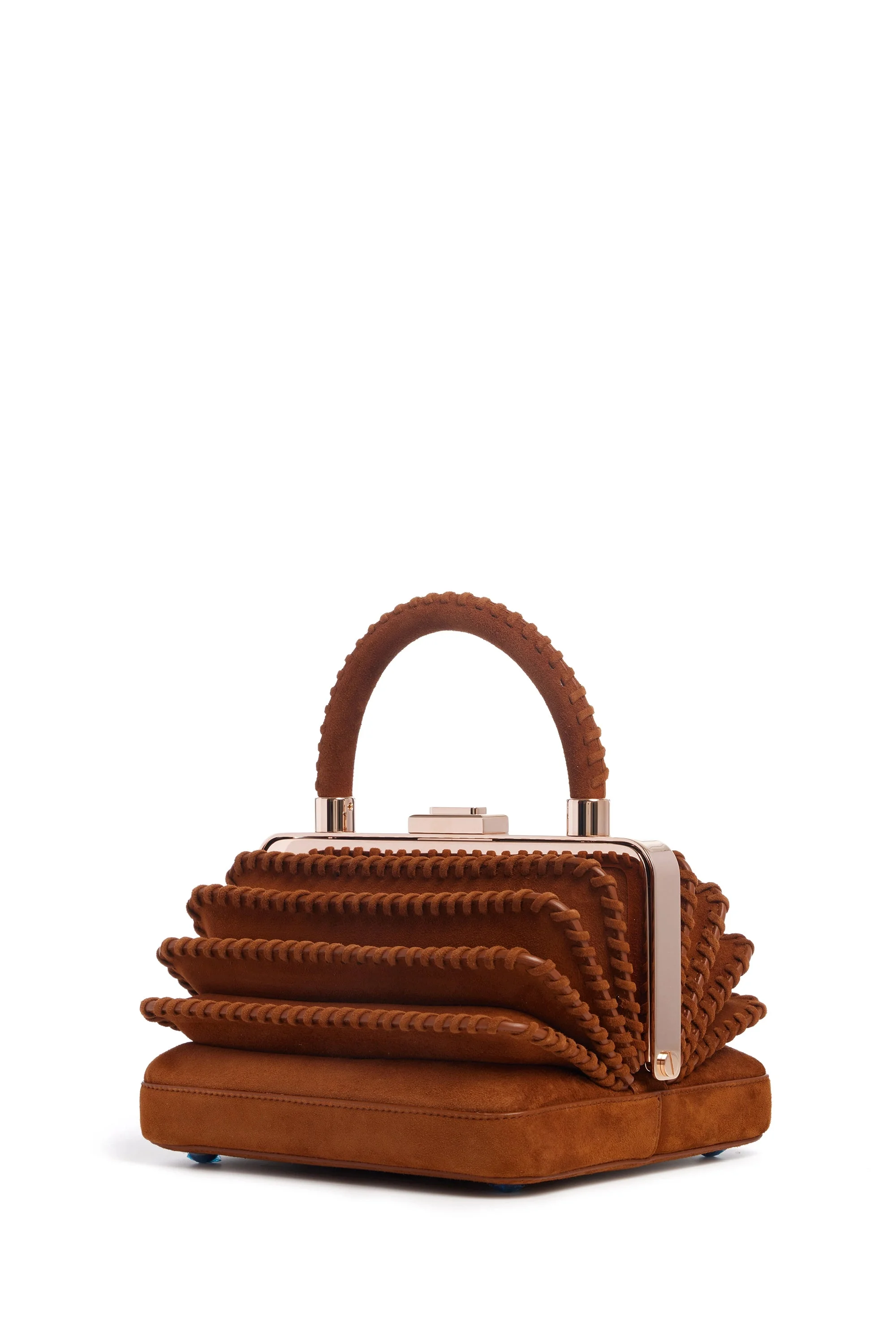 Whipstitch Diana Bag in Cognac Suede - 1