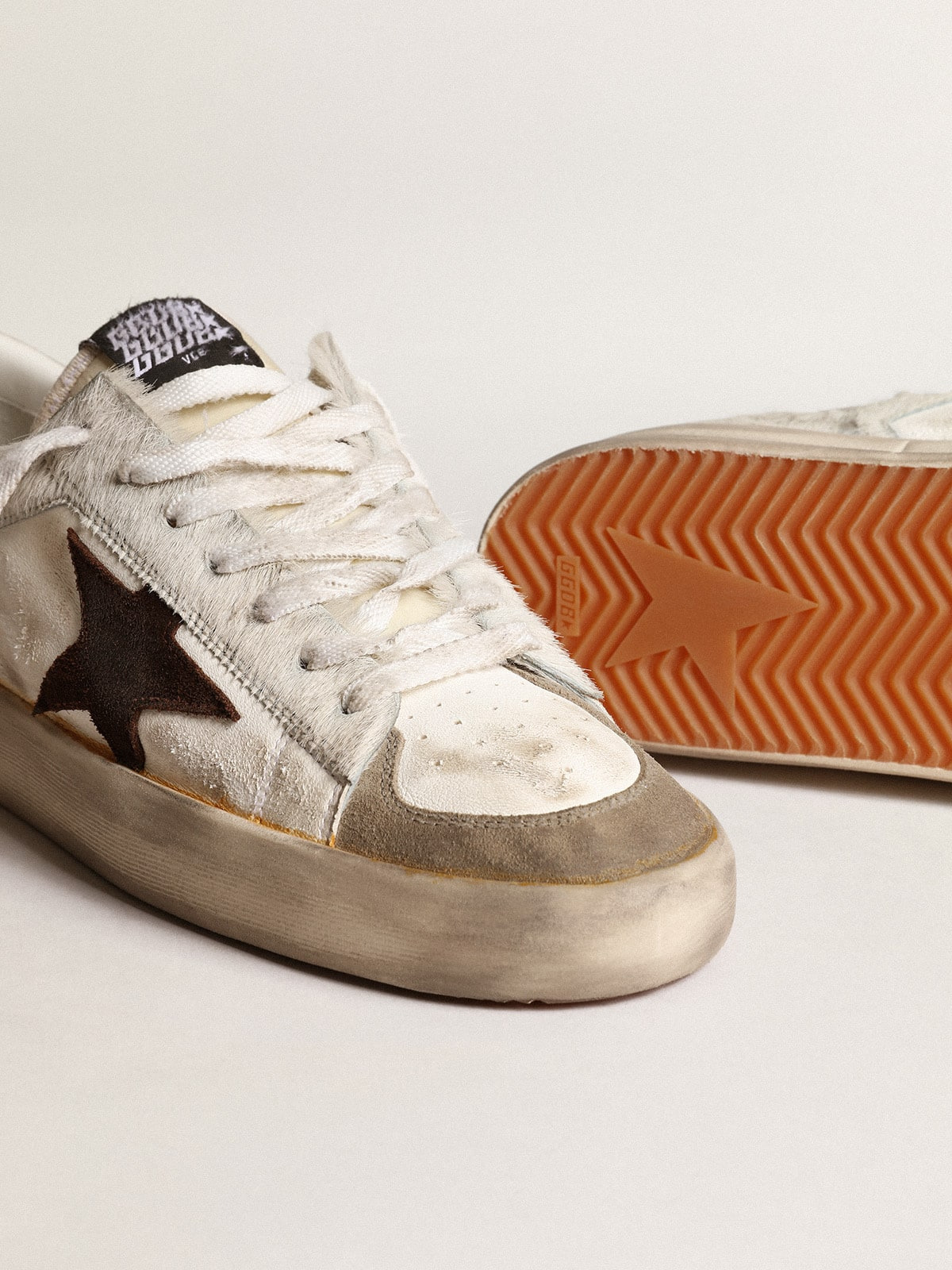 Men’s Stardan in nappa and pony skin with brown suede star - 3