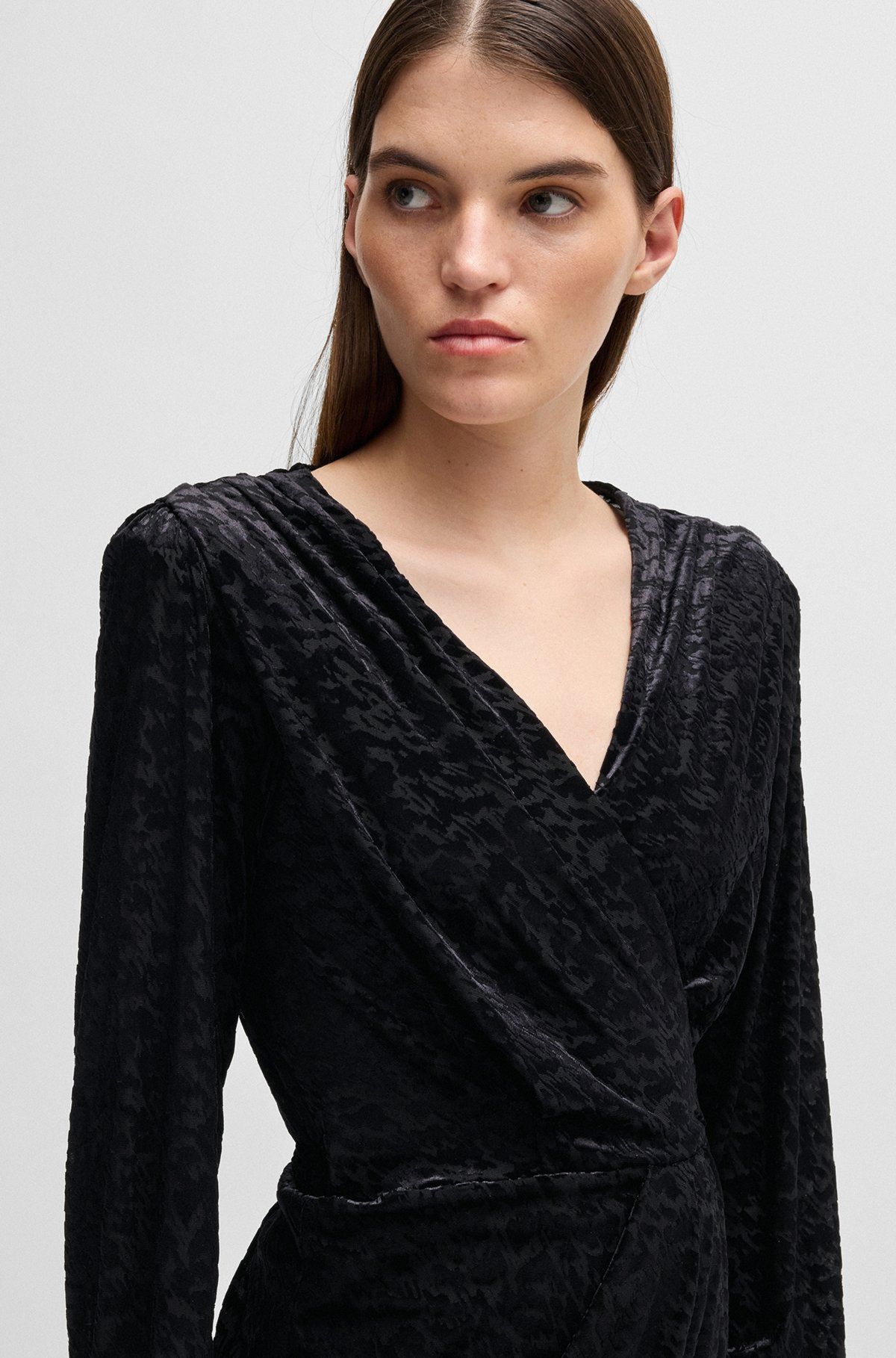 WRAP DRESS IN BURNOUT JERSEY - 5