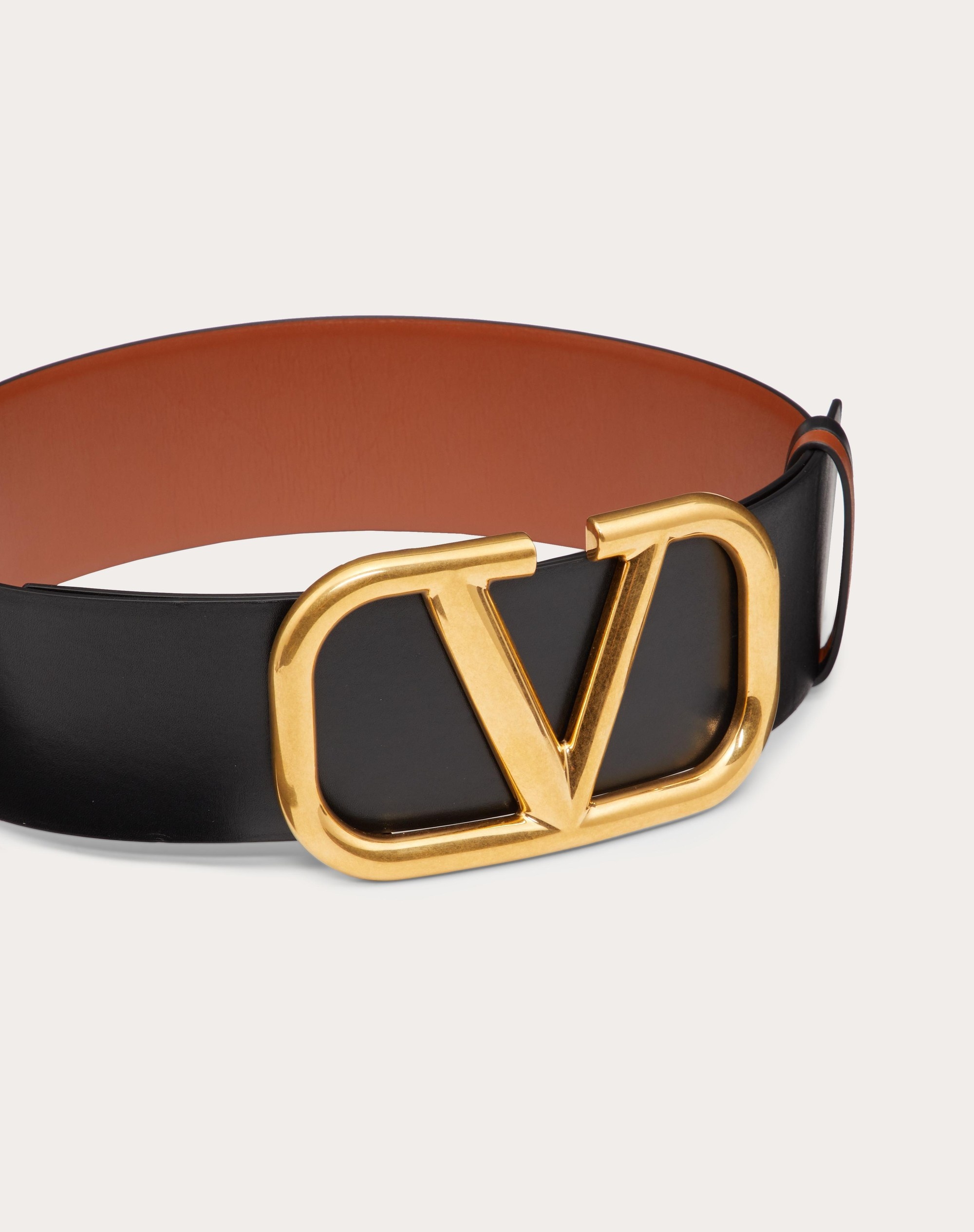 REVERSIBLE VLOGO SIGNATURE BELT IN GLOSSY CALFSKIN 70 MM - 4