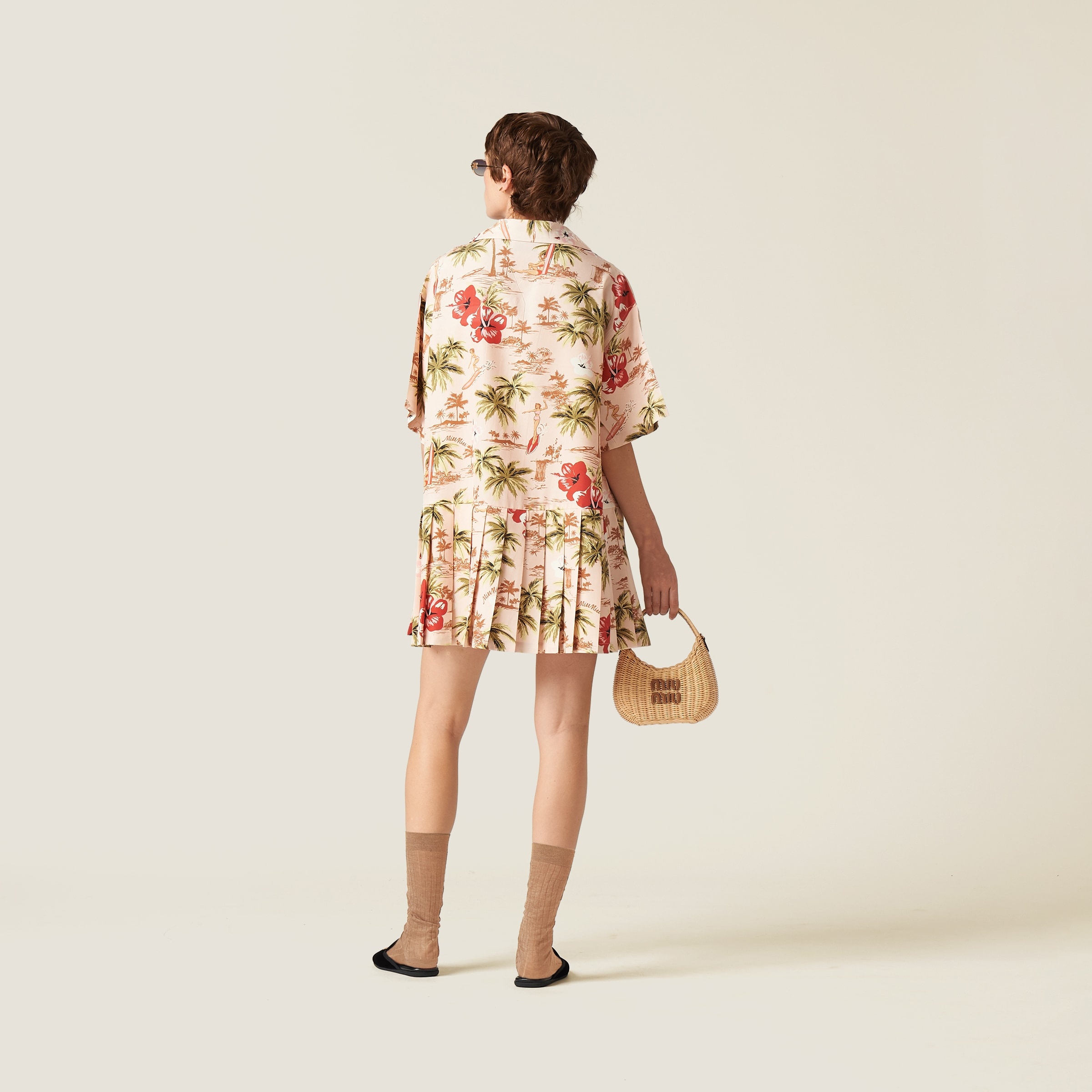Printed silk mini-dress - 3