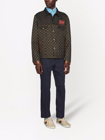 GUCCI GG monogram-print denim jacket outlook