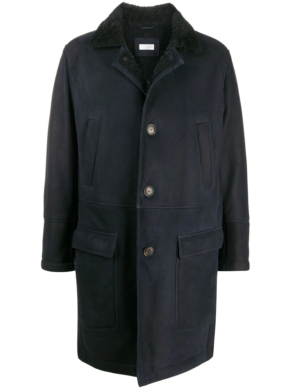 single-breasted fitted coat - 1