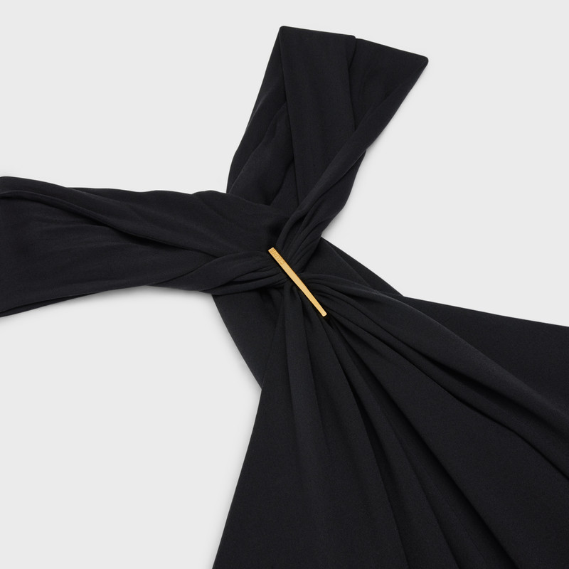 draped barrette dress in silk cady 3