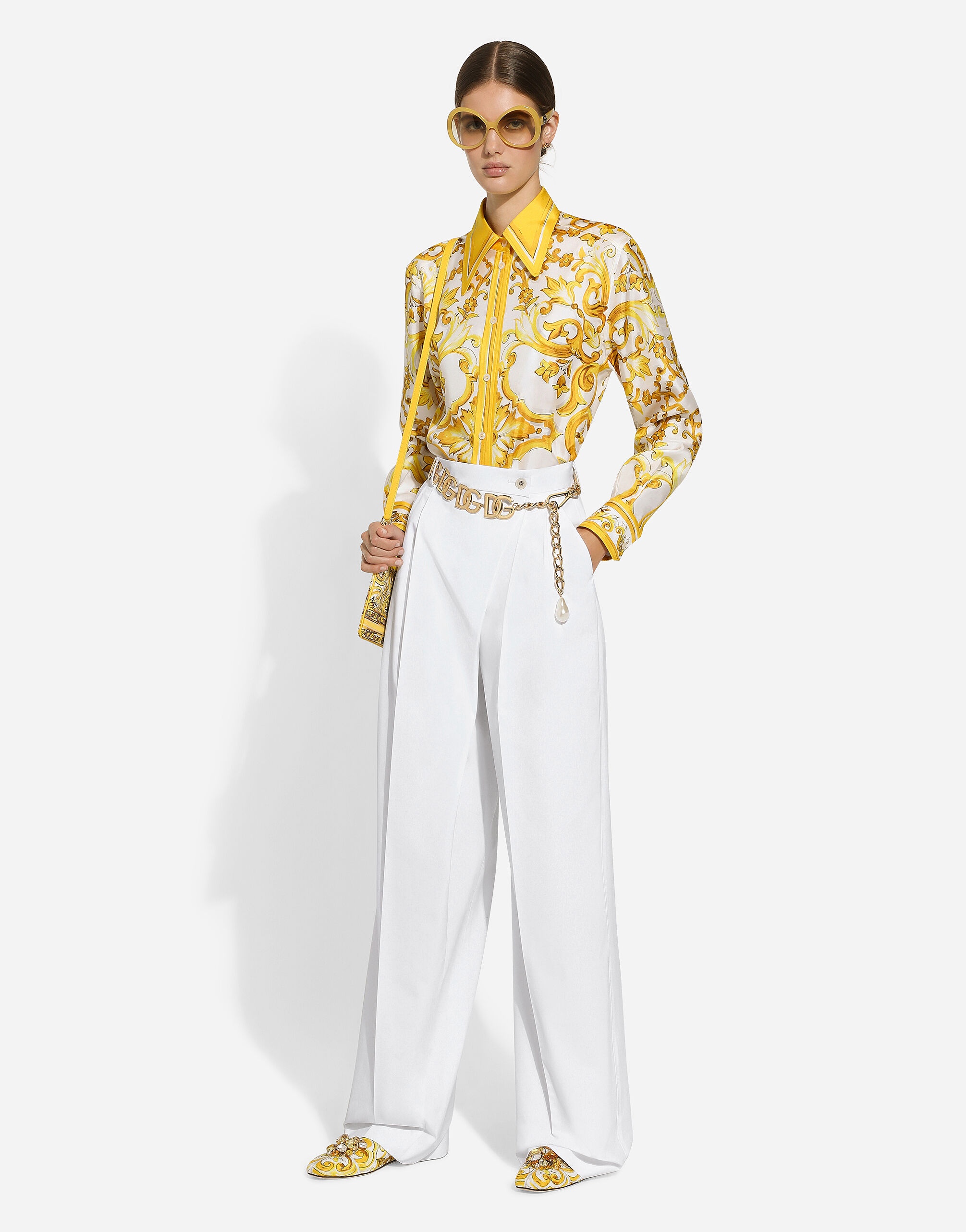 Flared cotton poplin pants - 5
