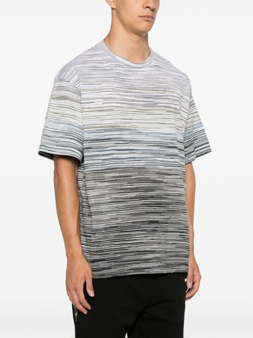 logo-rubberised striped T-shirt - 3