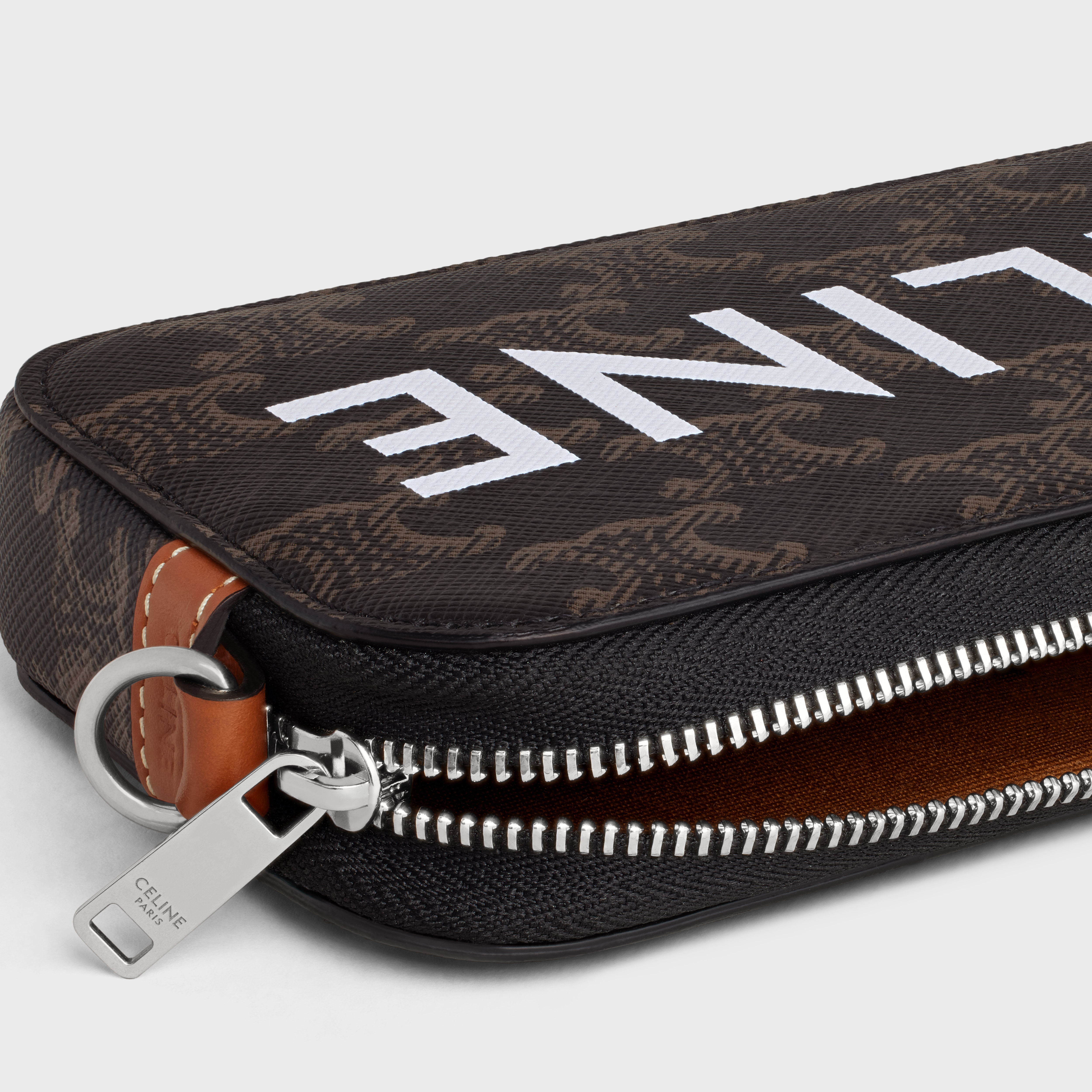 CELINE Horizontal pouch in Triomphe canvas with celine print