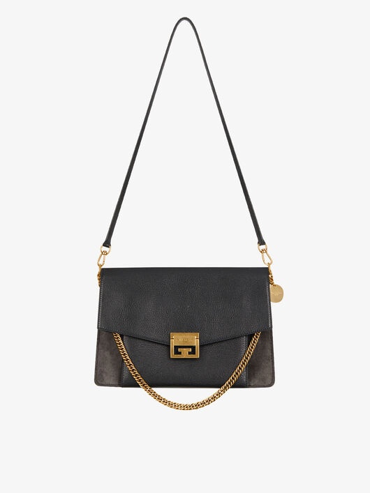 TWO-TONED MEDIUM GV3 BAG IN LEATHER AND SUEDE - 1