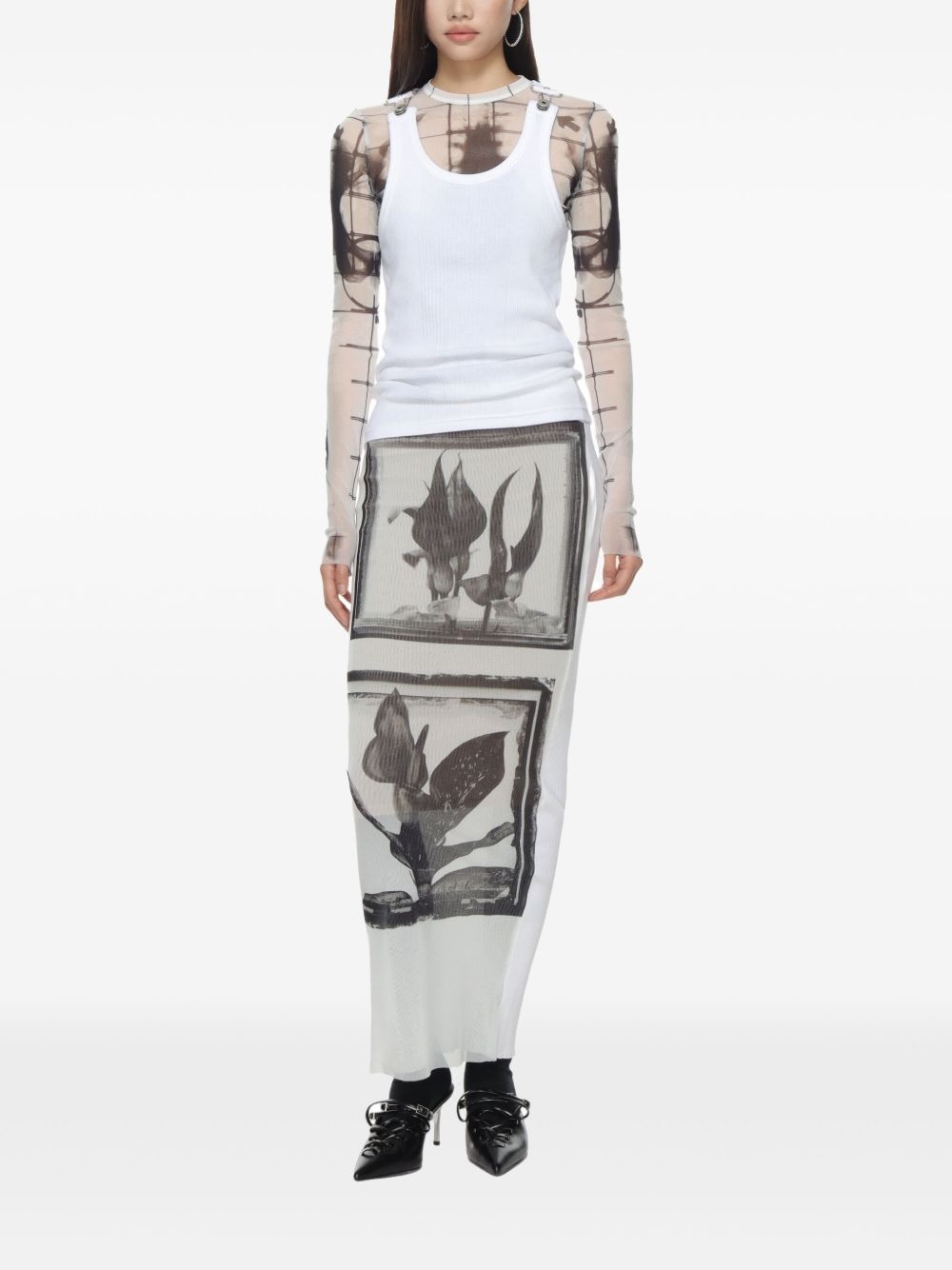 floral-print midi skirt - 2
