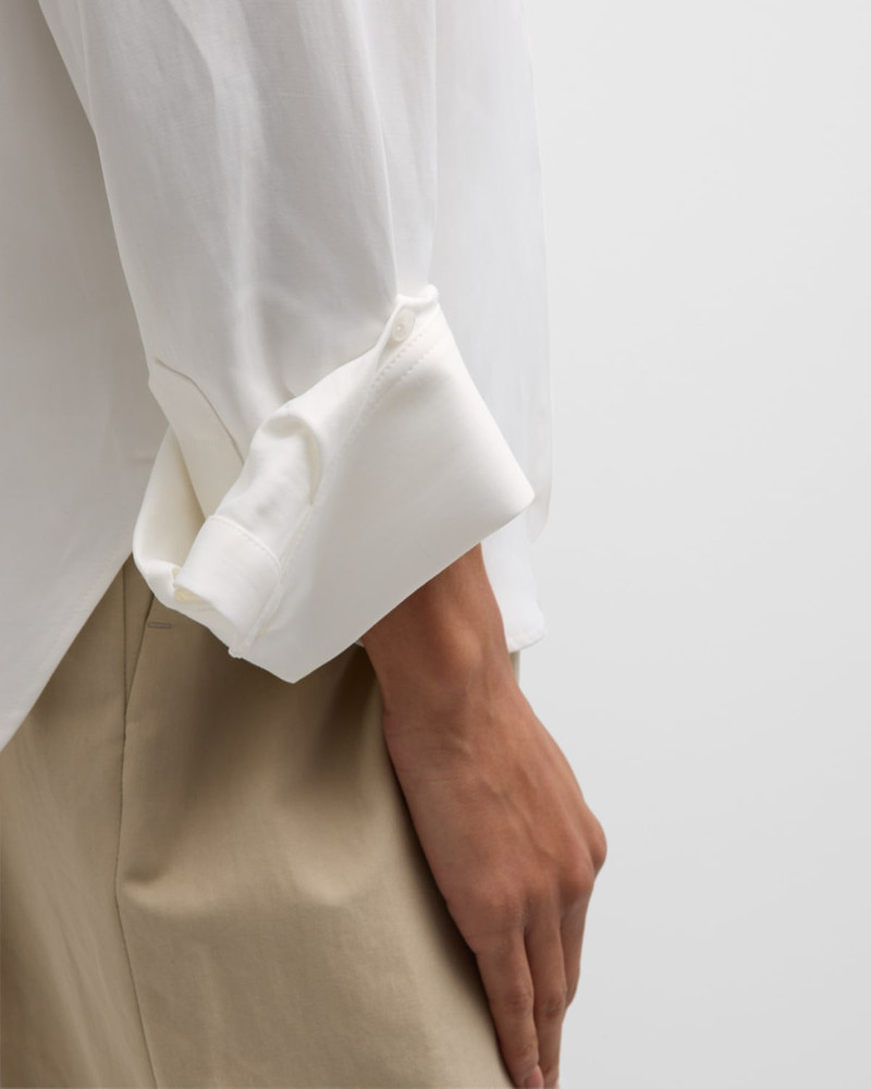 Cotton Button-Front Boyfriend Shirt 5