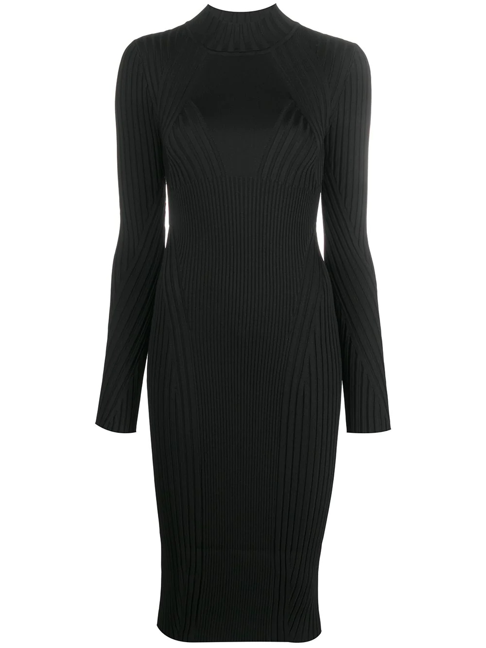 high neck fitted midi dress - 1