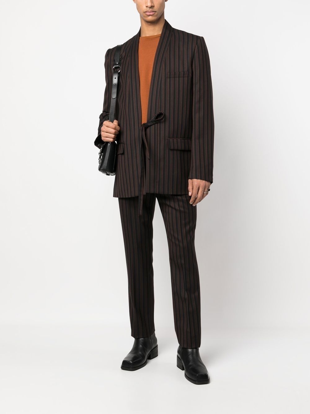 pinstripe single-breasted blazer - 2