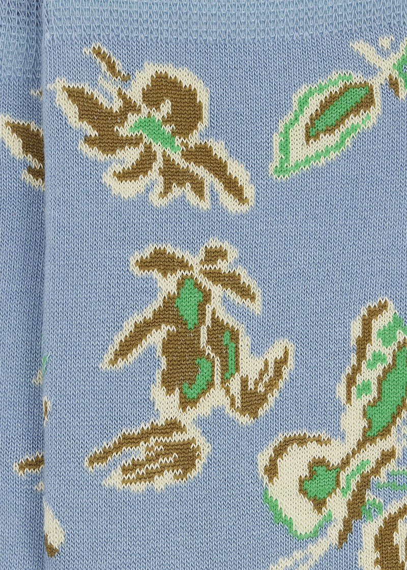 Pale Blue Cotton-Blend 'Bohemia' Socks 3