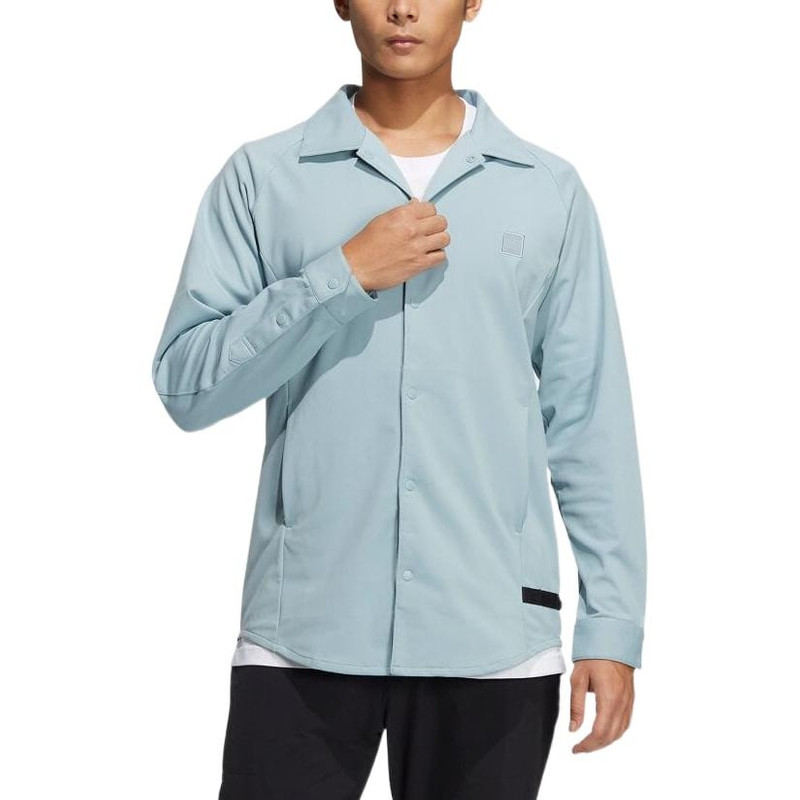 adidas Men's adidas Solid Color Breathable Long Sleeves Magic Grey Shirt H64638 outlook