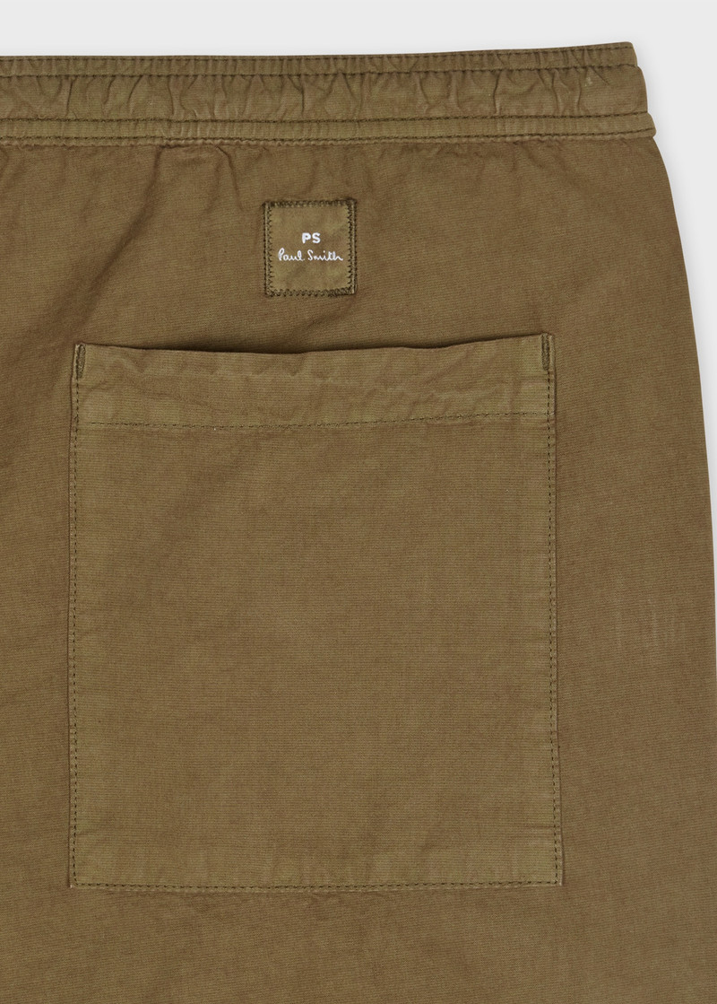 Paul Smith Khaki Green Cotton-Linen Cargo Trousers outlook