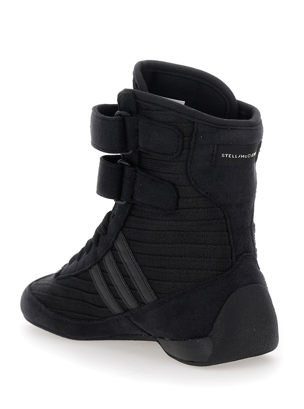 Stella Mccartney Women 'Rasant' Black Sneakers With Strap Closure And Logo Detail On The Side In Tec - 3