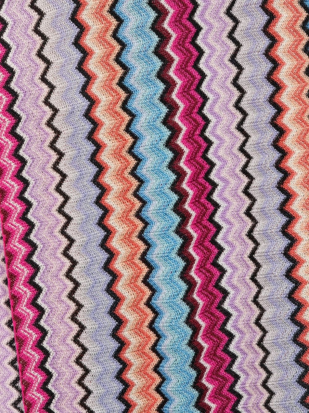 zigzag-knit fringed scarf - 3