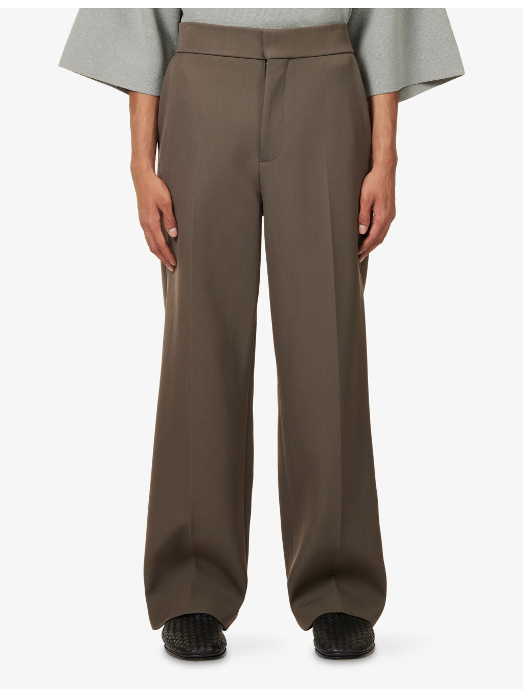 Tailored Wide-Leg Wool And Cotton Trousers - 3