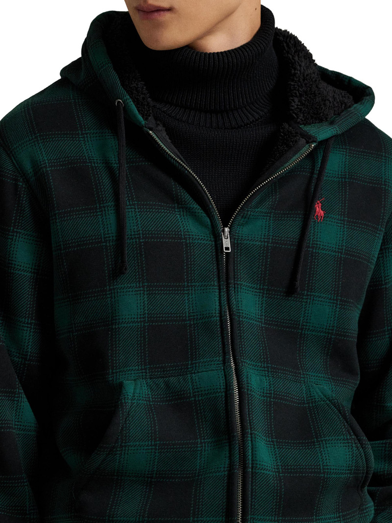 Men's Magic Cotton Fleece Plaid Hoodie - Lodge Shadow Plaid Moss Agate 5
