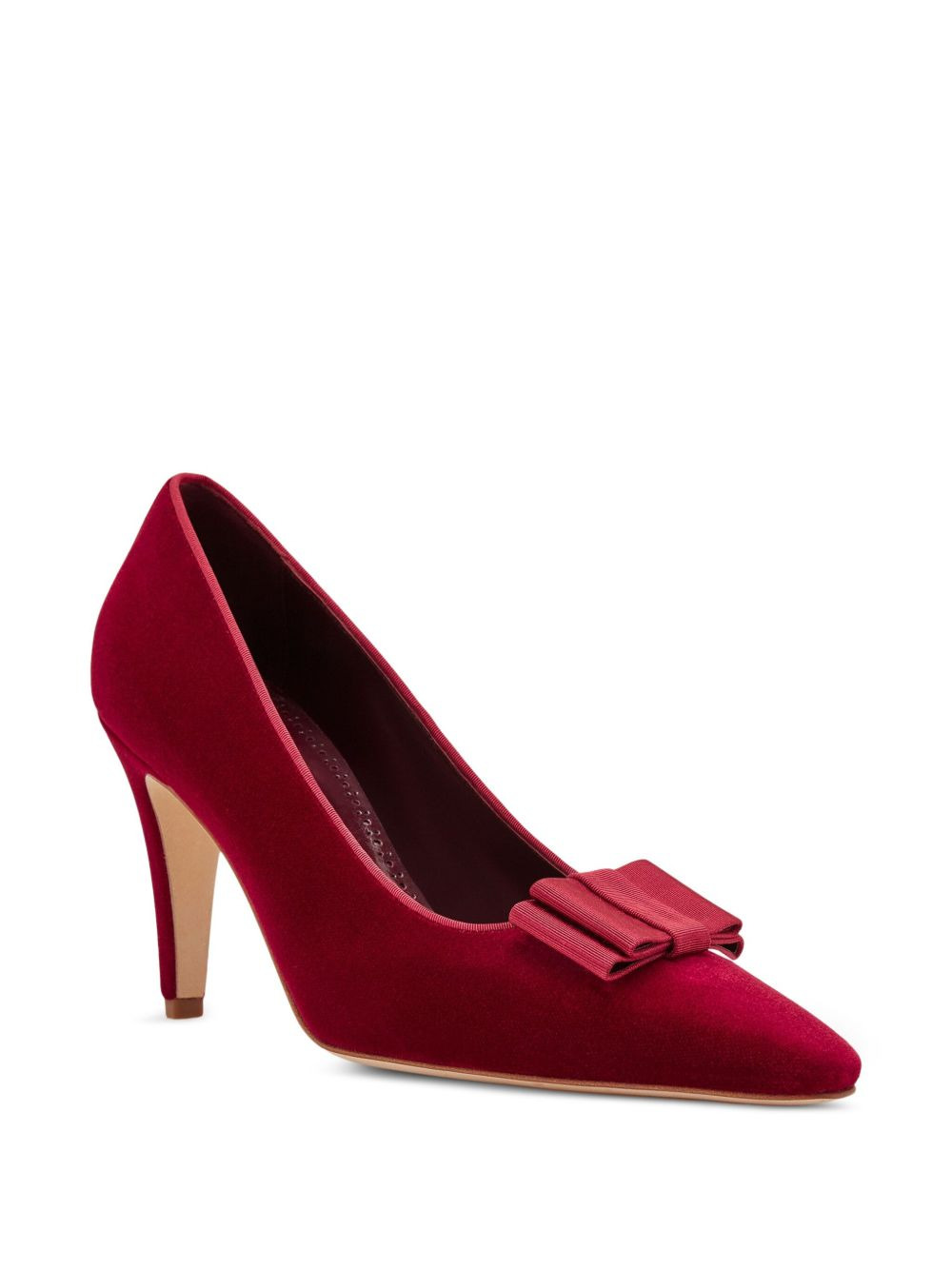 bow-detail velvet pumps - 2